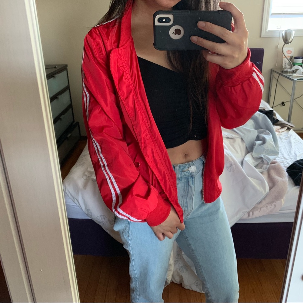 Red Jacket w/ White Stripes